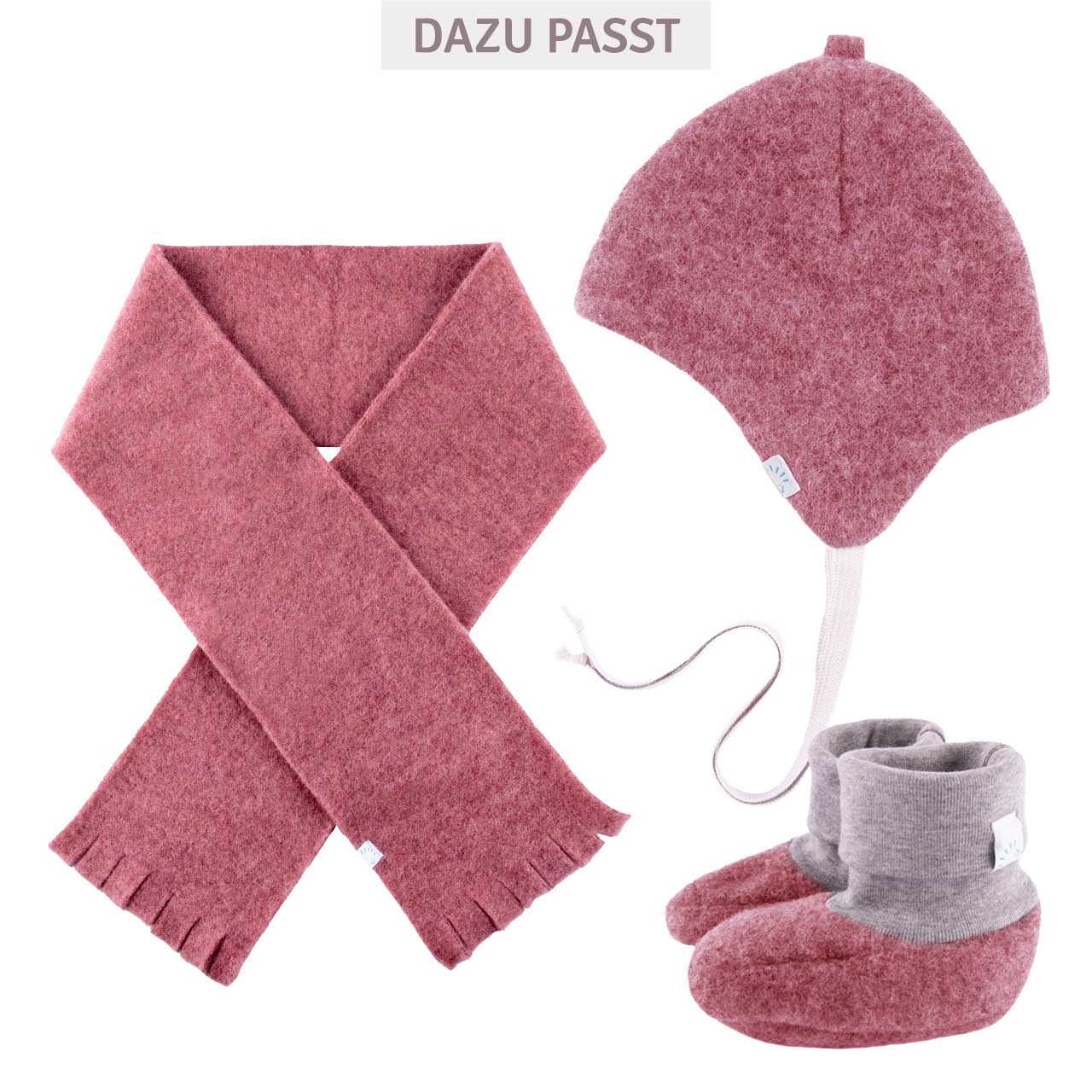 Warmer Wollfleece Steckschal altrosa 80cm
