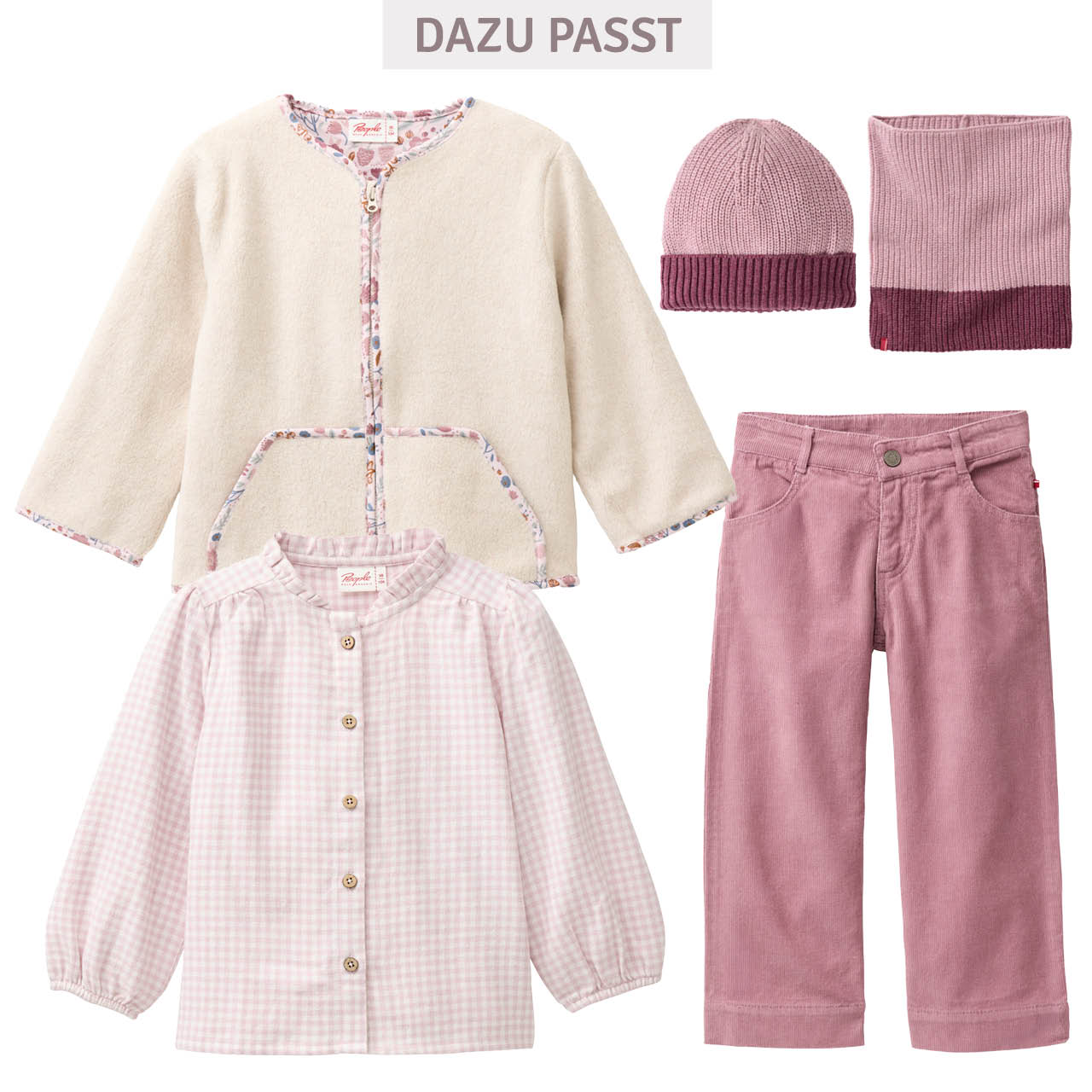 Karierte Rüschenkragen Bluse rosa