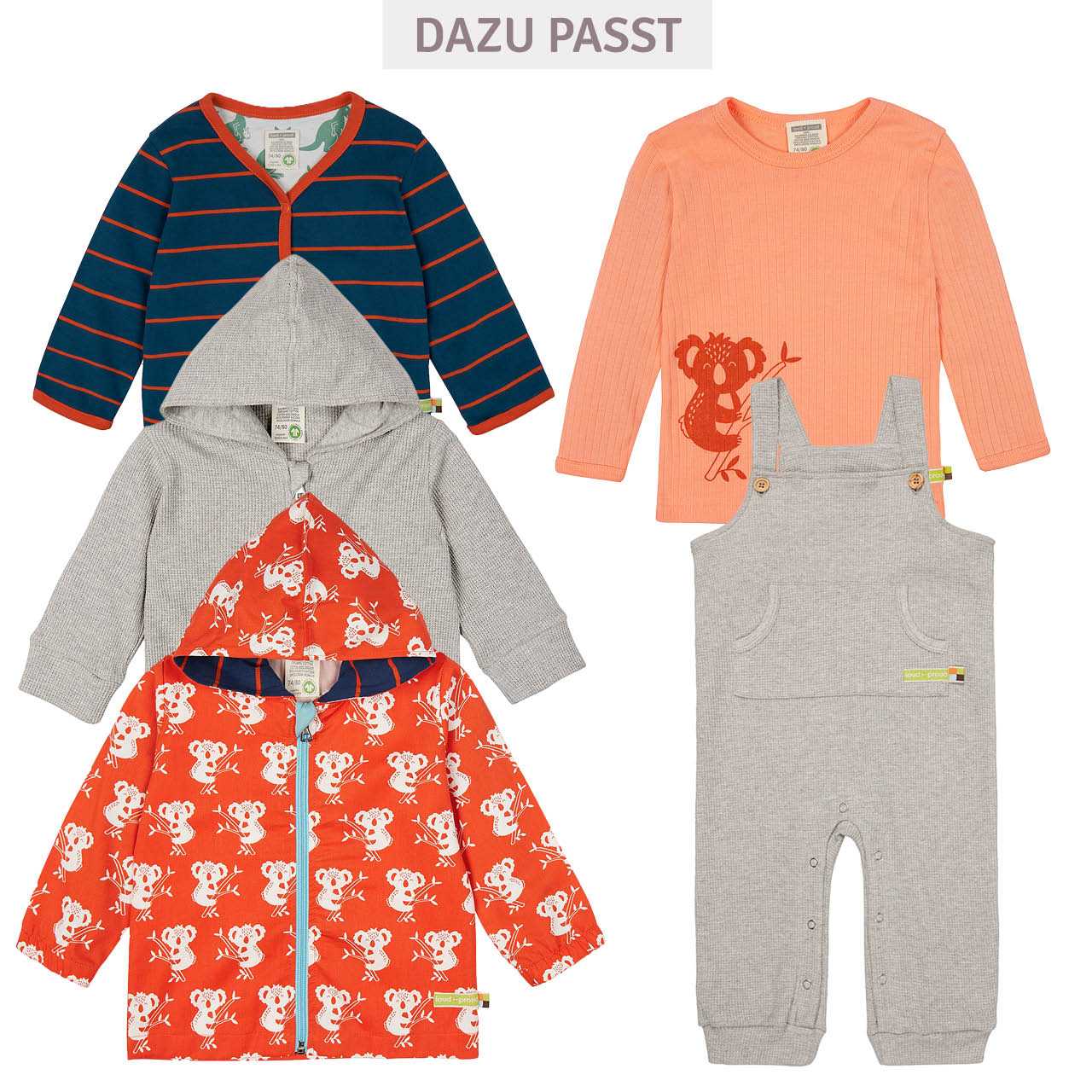 Weiches Langarmshirt Rippe Koala apricot