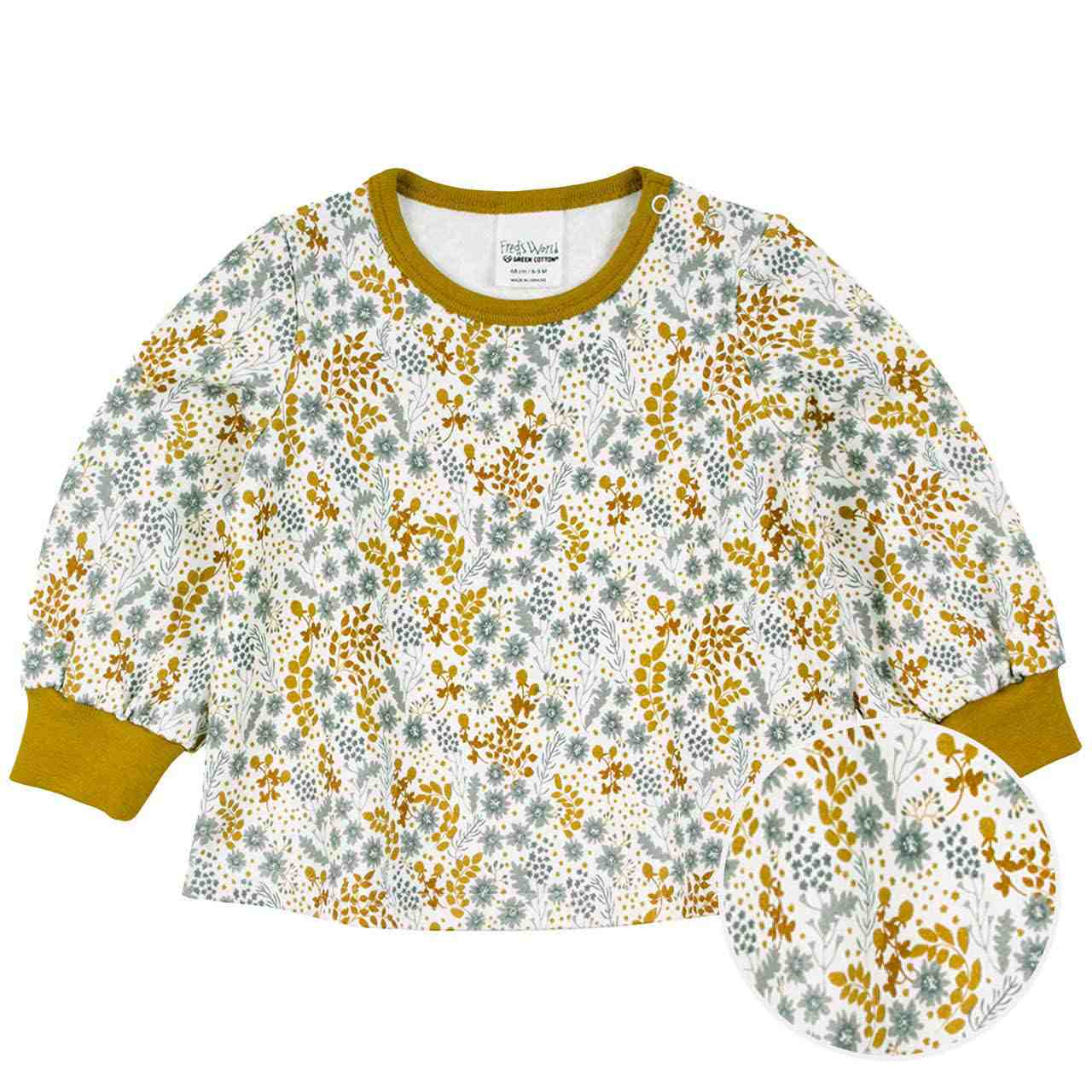 Dünnes Sweatshirt mit Blumen creme