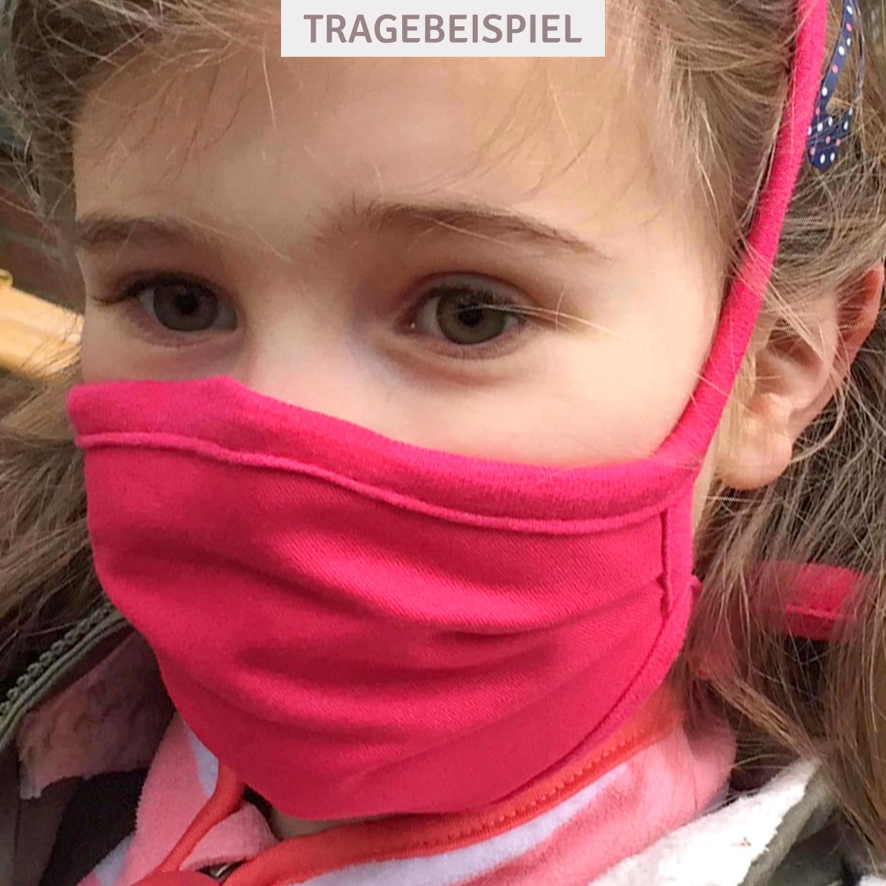 Kinder Mundbedeckung 4-8 J. - Wiederverwendbare Maske grau