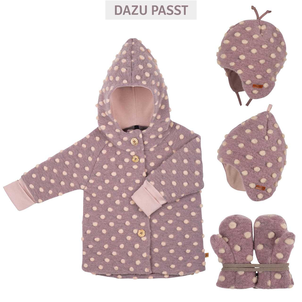 Hochwertige Schurwolle Jacke Übergangszeit mauve