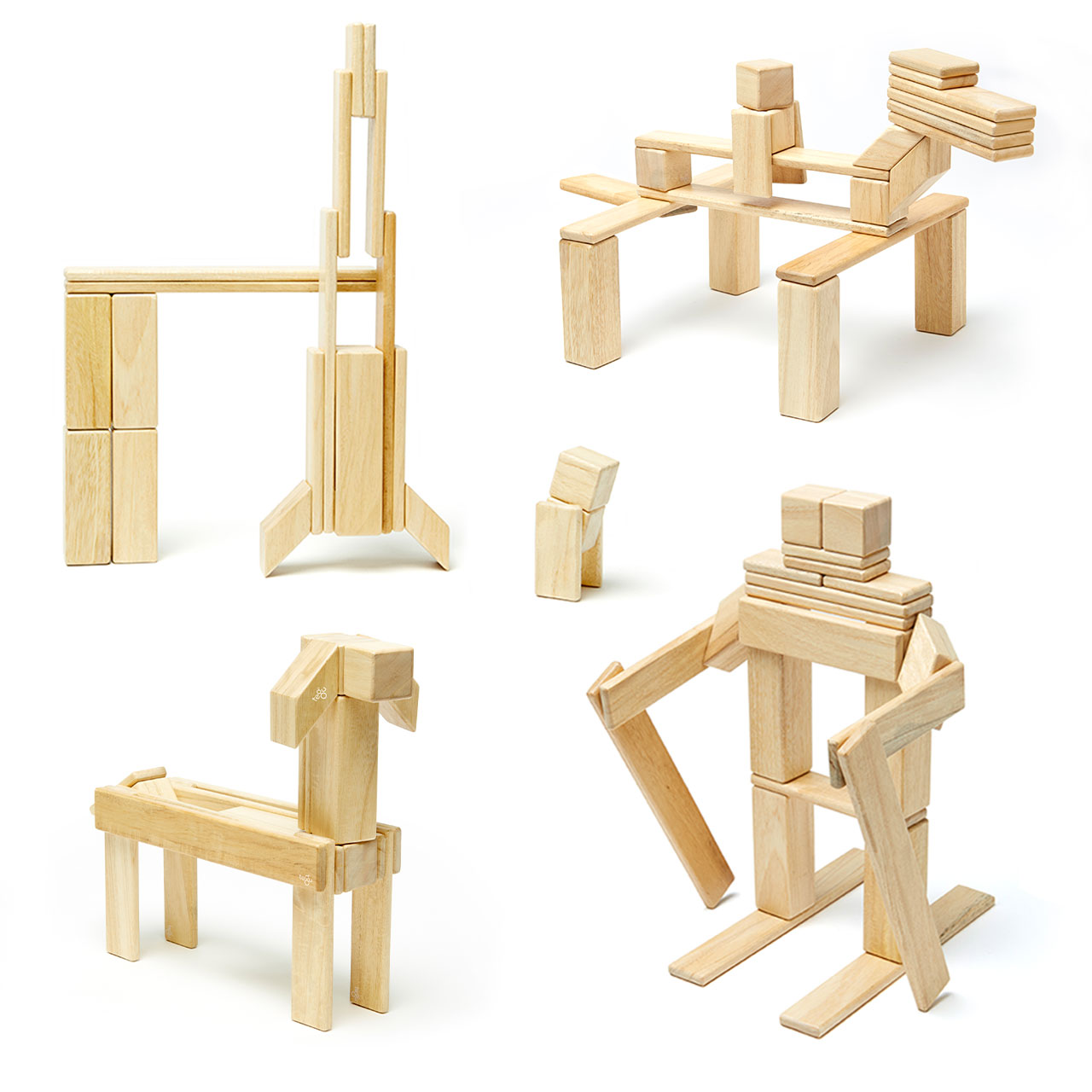 Magnet-Holzbauklötze-Tints 24-teilig Natural