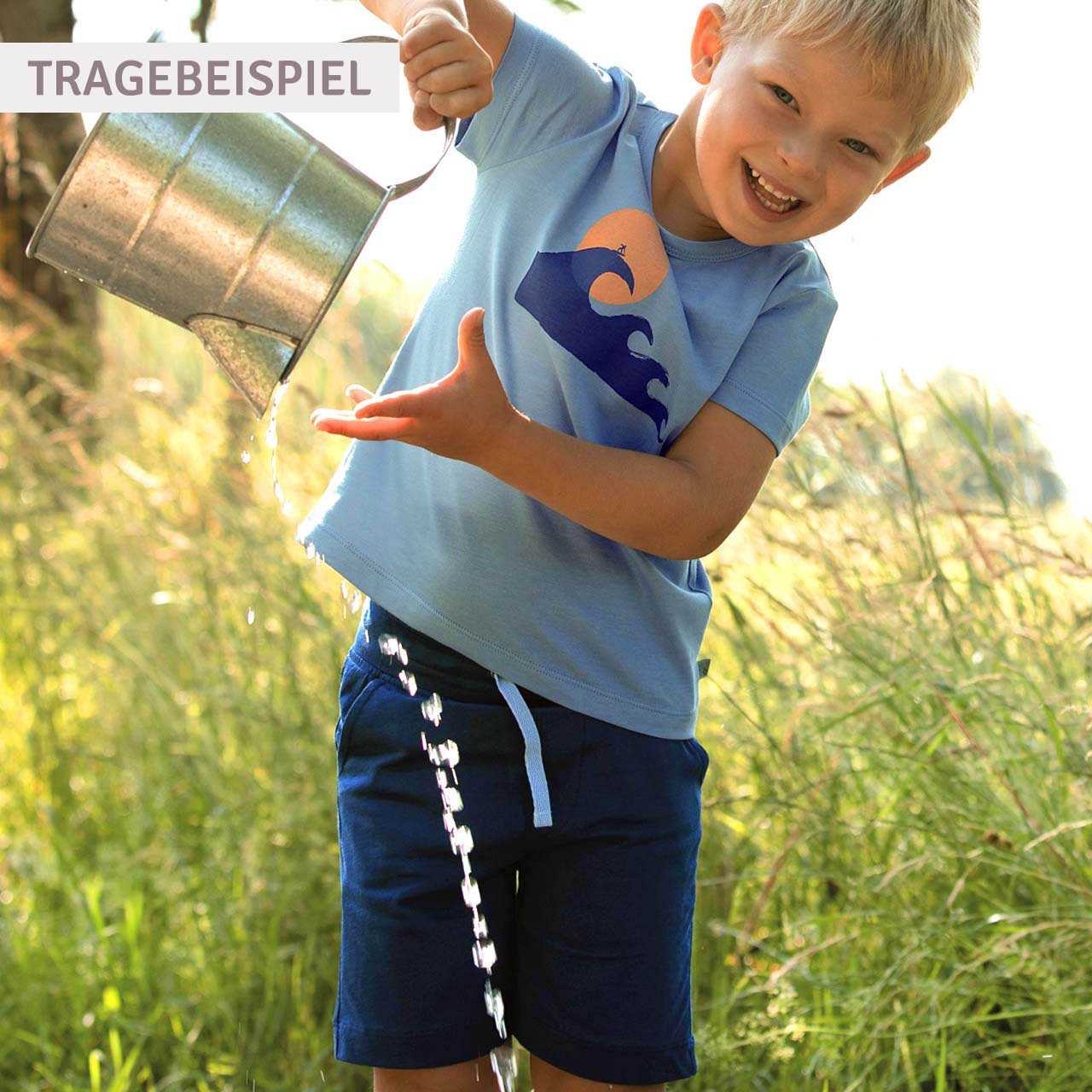 Leichte Jungen Shorts Uni salbei-grün