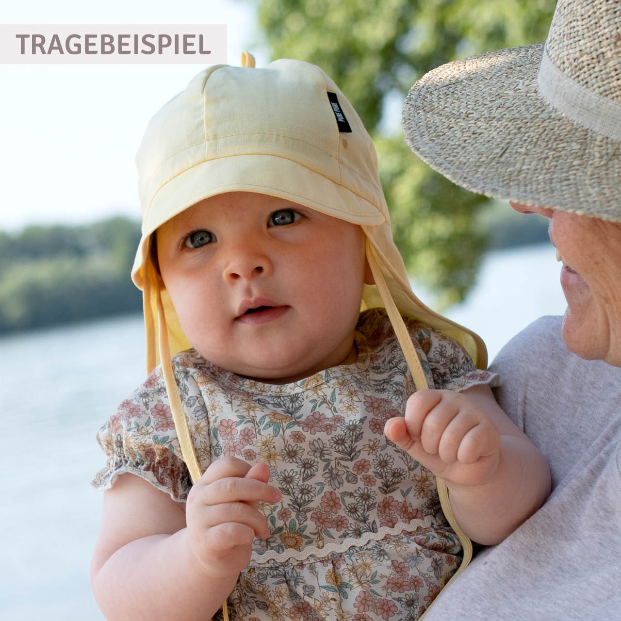 Sommermütze Nackenschutz dunkel mauve