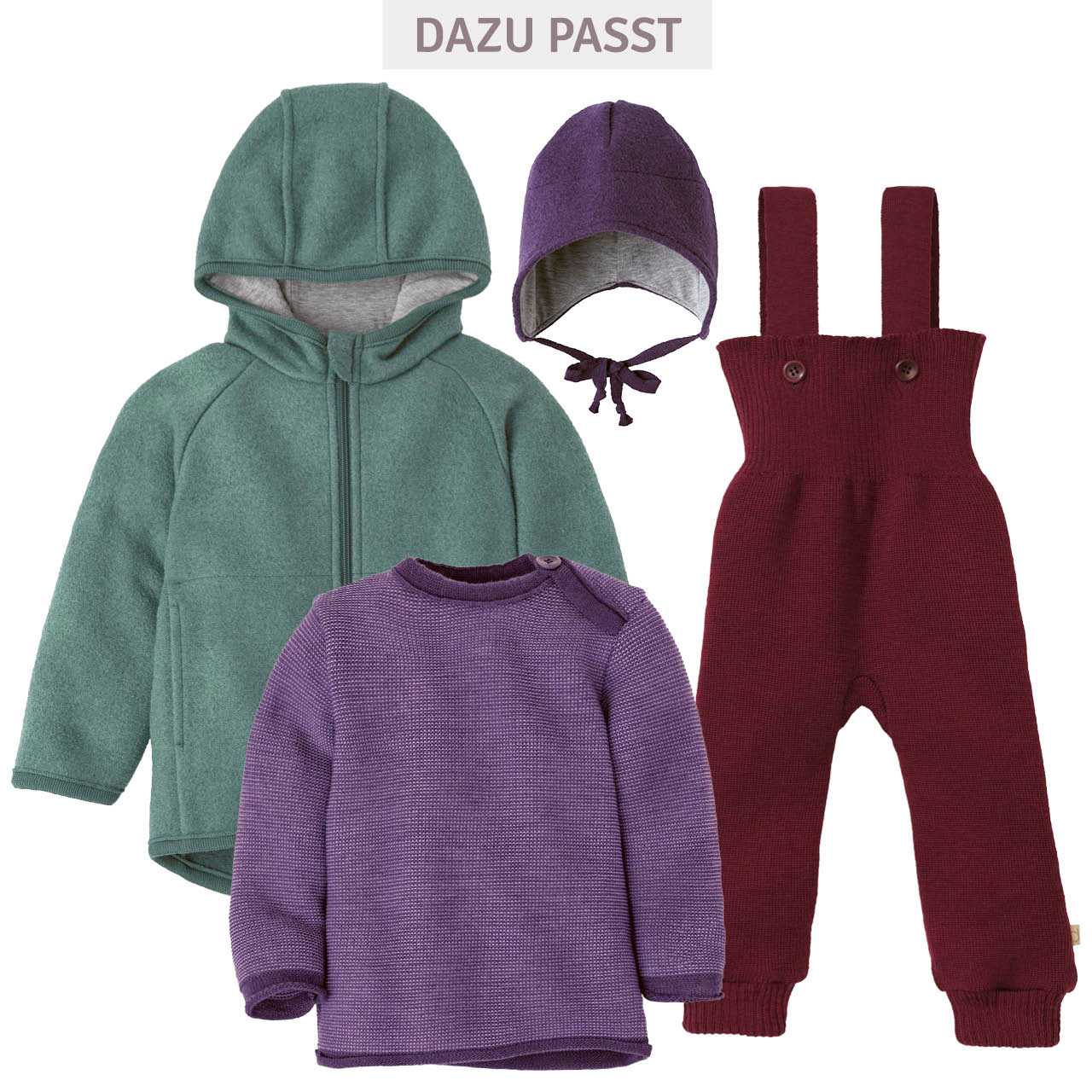 Wintermütze Wolle aubergine Ohrenschutz