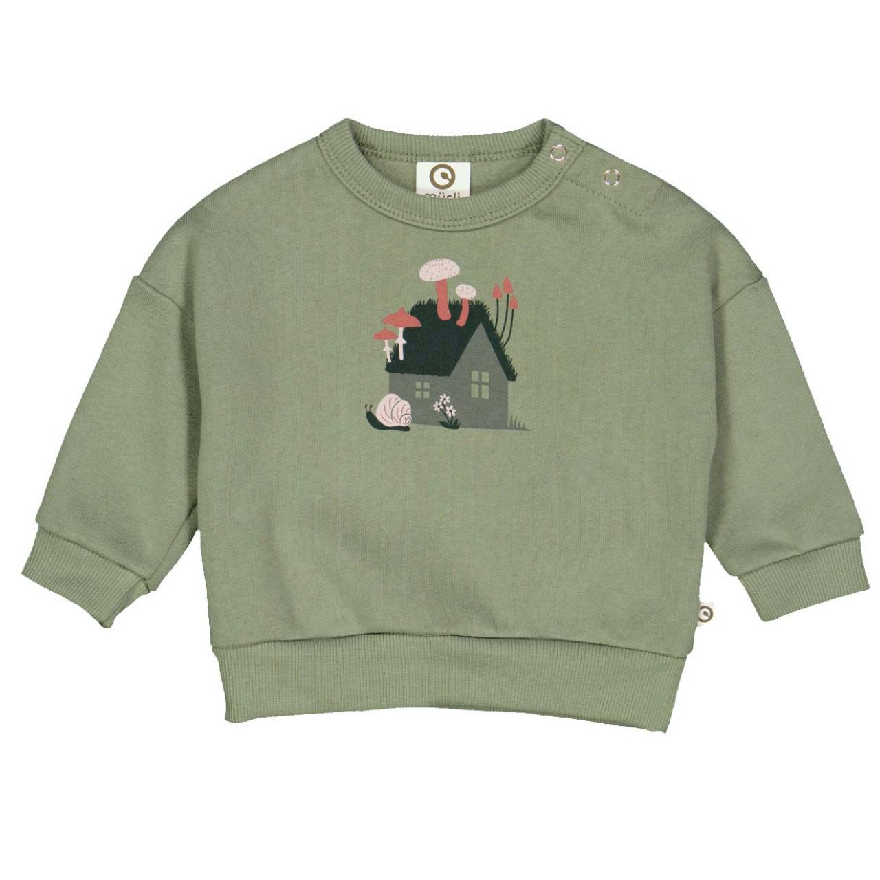 Cooles Baby Sweatshirt Häuschen khaki