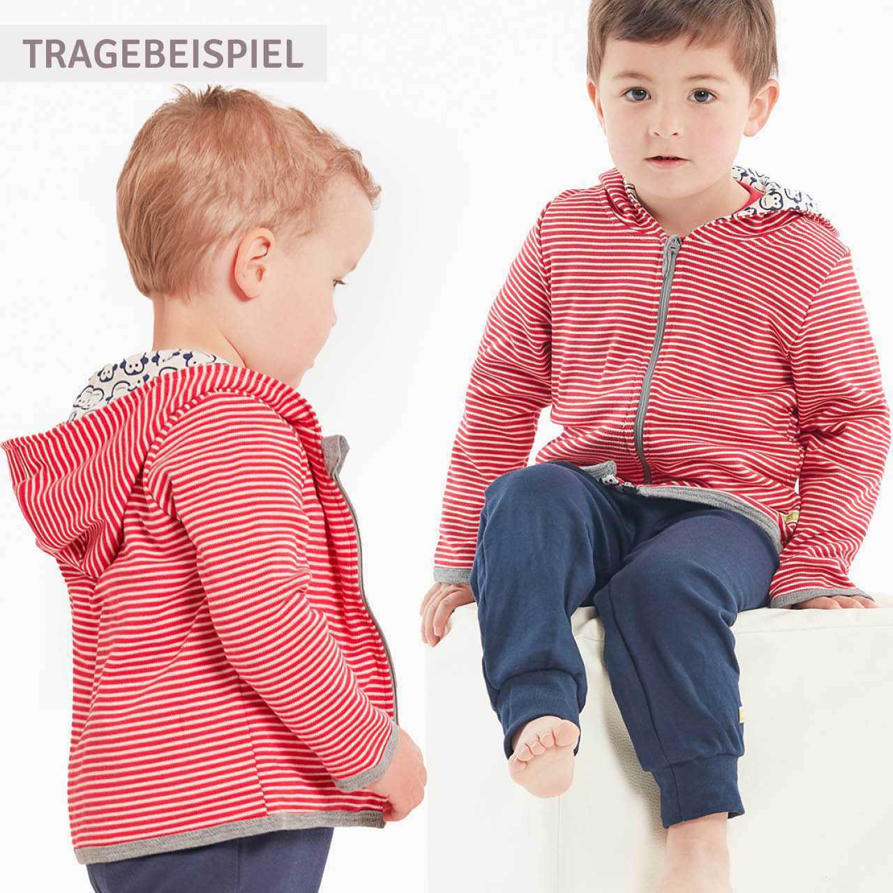 Wendejacke Kapuze Ringel orange