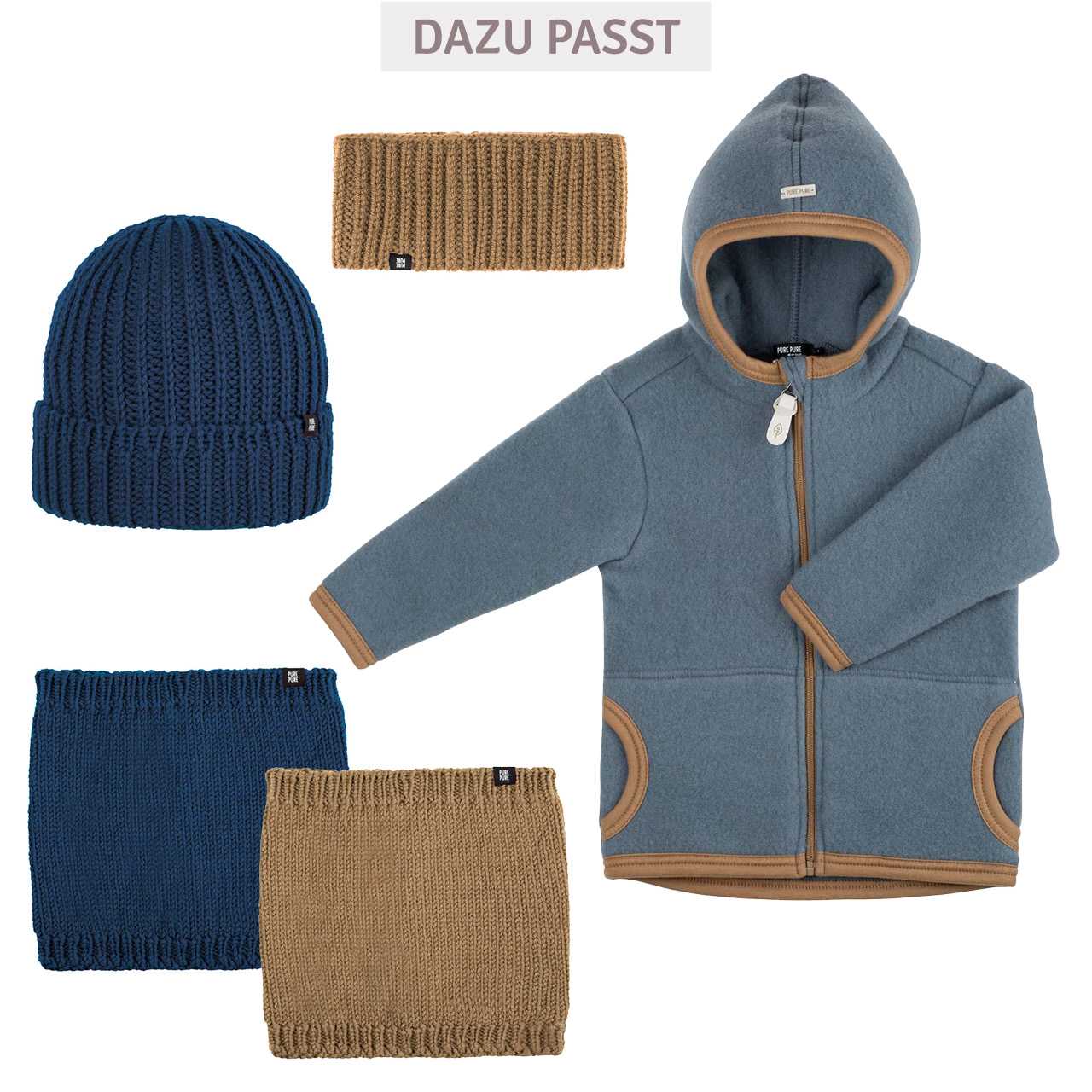 Erwachsenen und Jungend onesize Umschlag Beanie Wolle ink