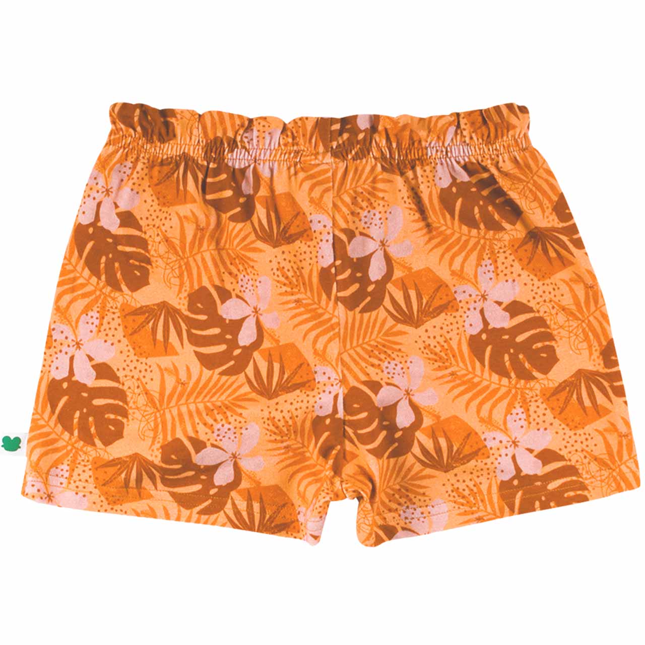 Leichte Shorts Blätter Alloverprint in hellem orange