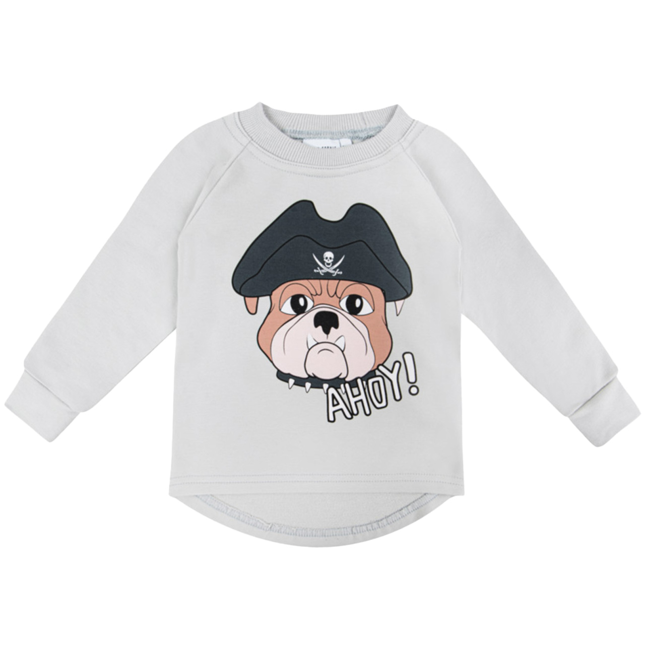 Elastisches Langarmshirt Hund hellgrau