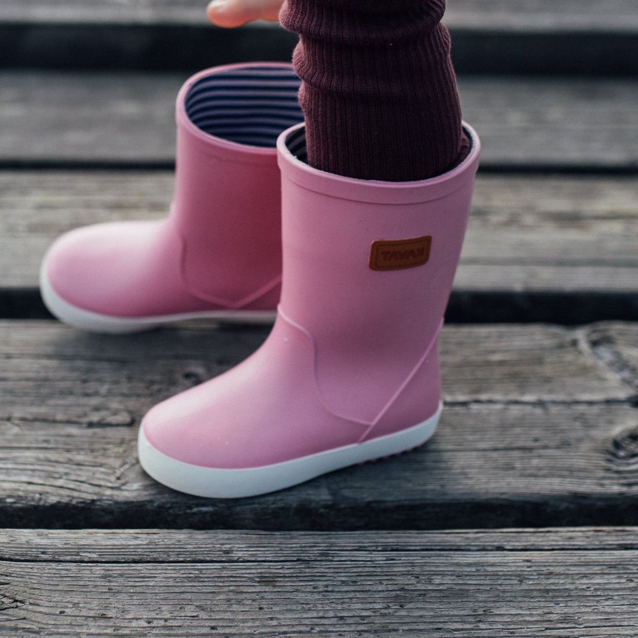 Weiche Regenstiefel mit Profil rosa