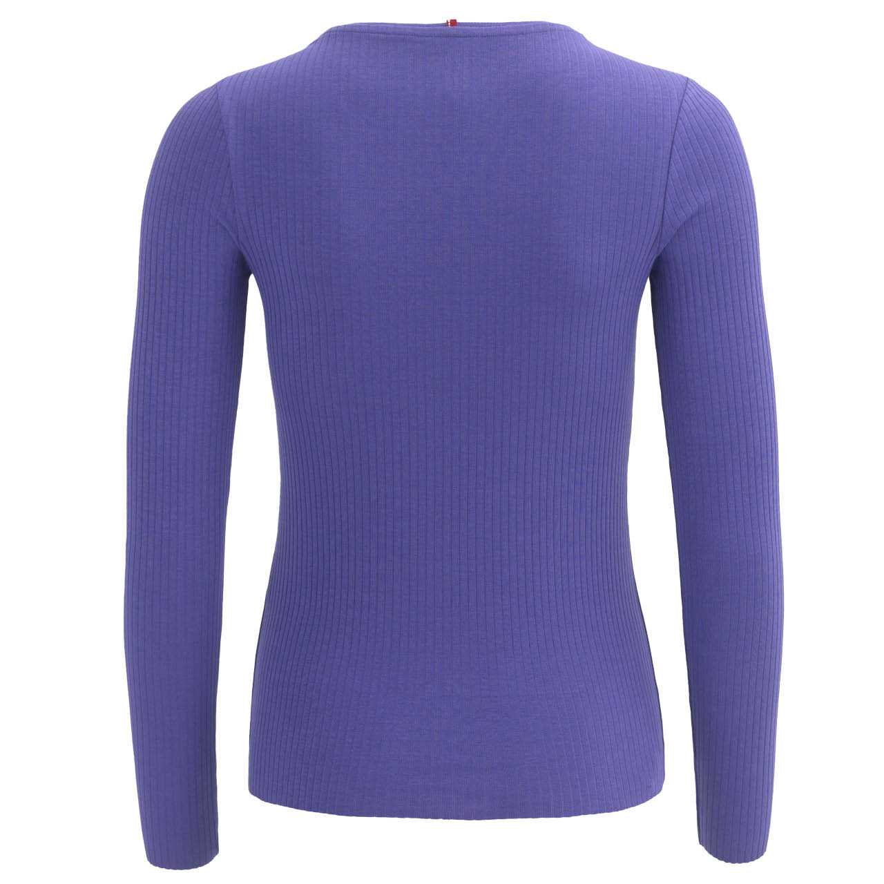 Weiches Damen Langarmshirt Rippe violett