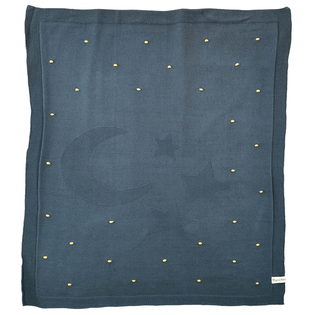 Babydecke Baumwollstrick Mond und Sterne 80 x 100 cm