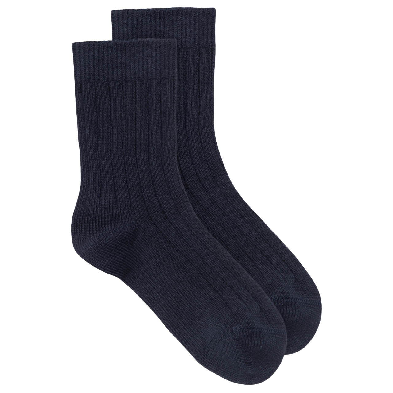 Gerippte Babysocken Doppelpack blau-senfgelb