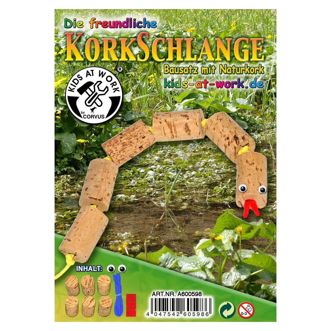 Kork Bastelset - Kork Schlange