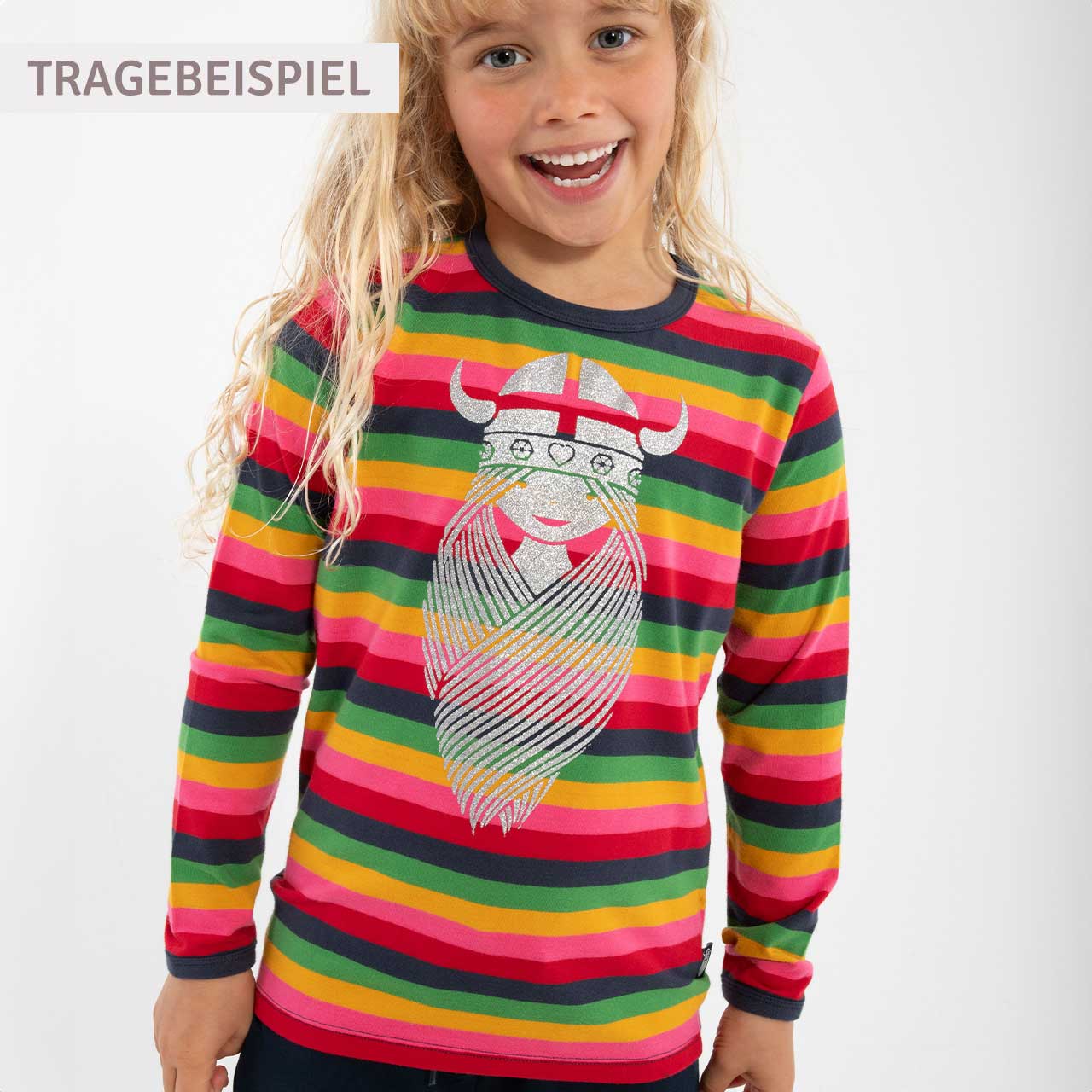 Langarmshirt Streifen Prinzessin pink