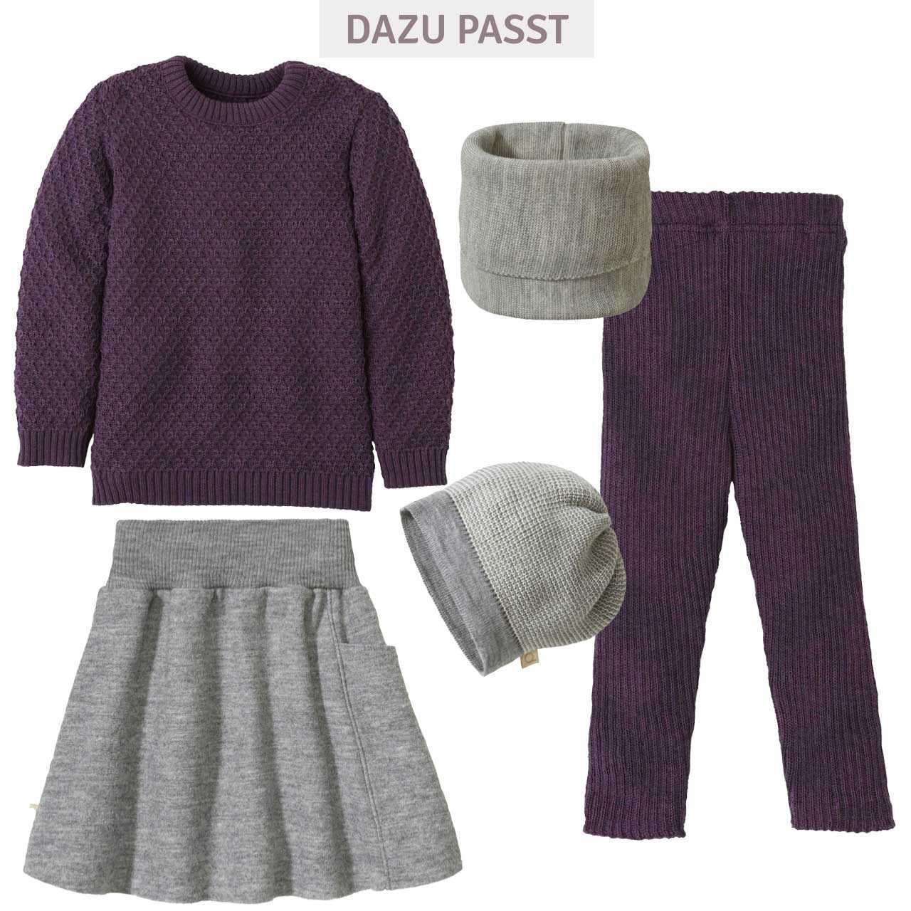 Woll Leggings aubergine warm und mitwachsend