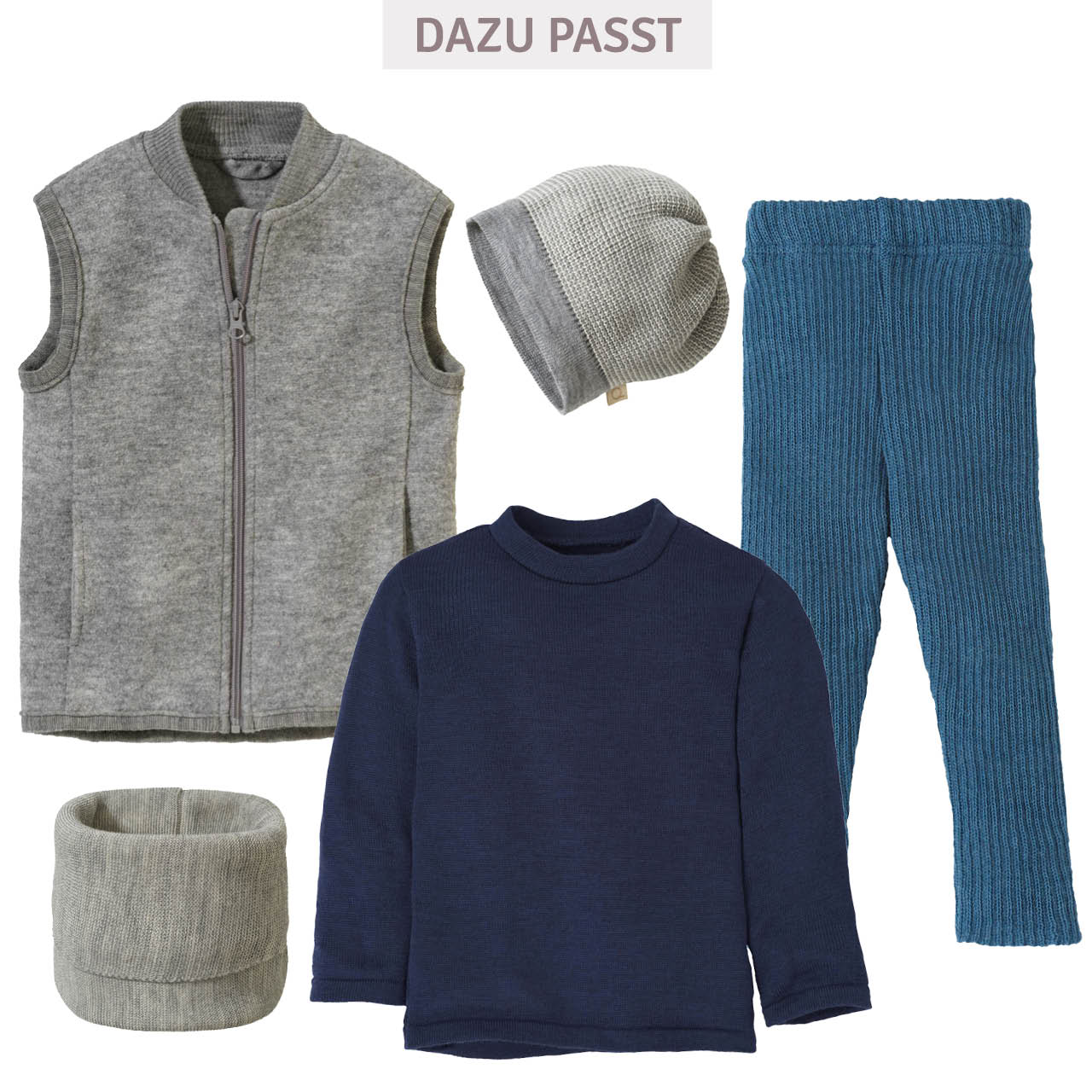 Woll Leggings taubenblau warm und mitwachsend