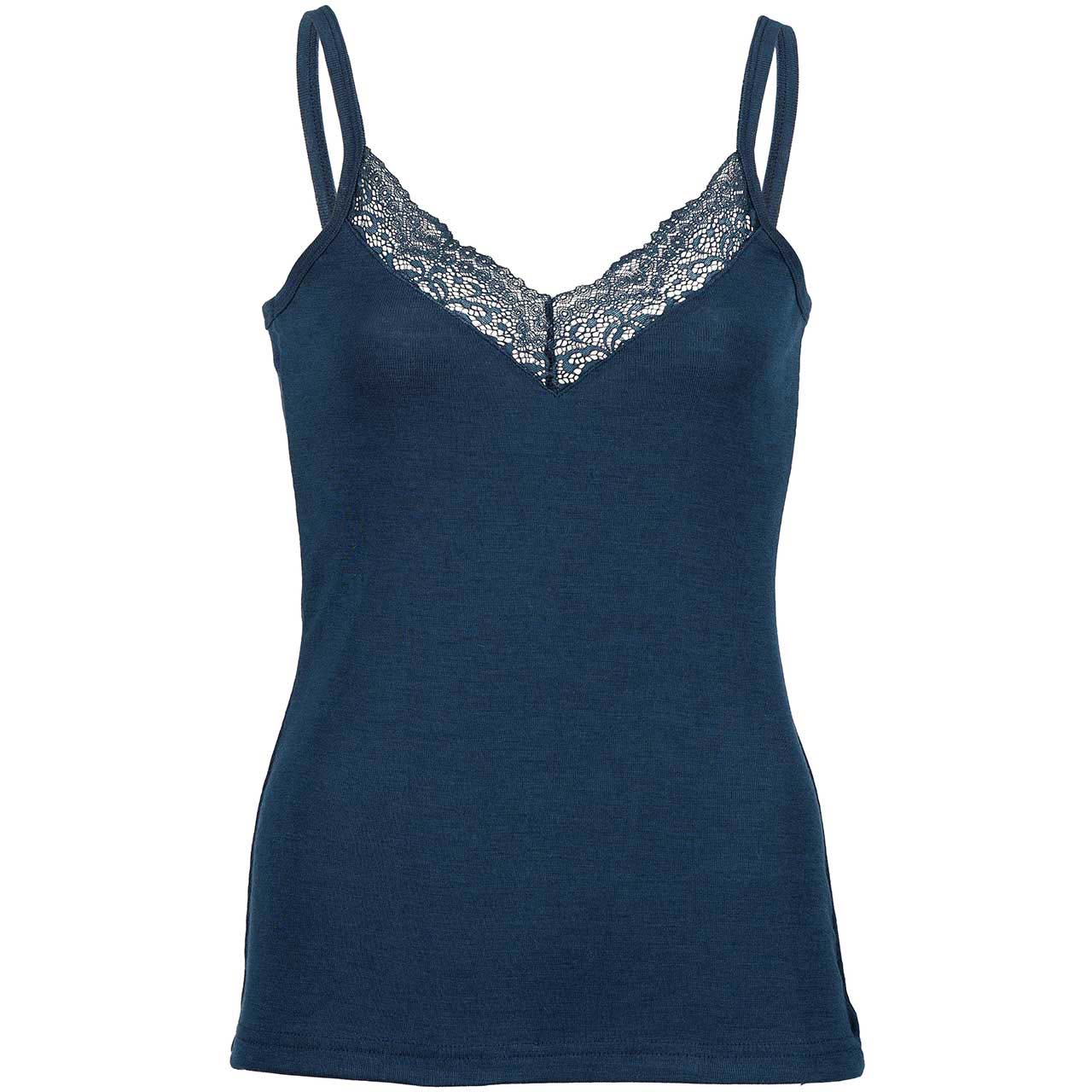 Damen Wolle Seide Top mit Spitze