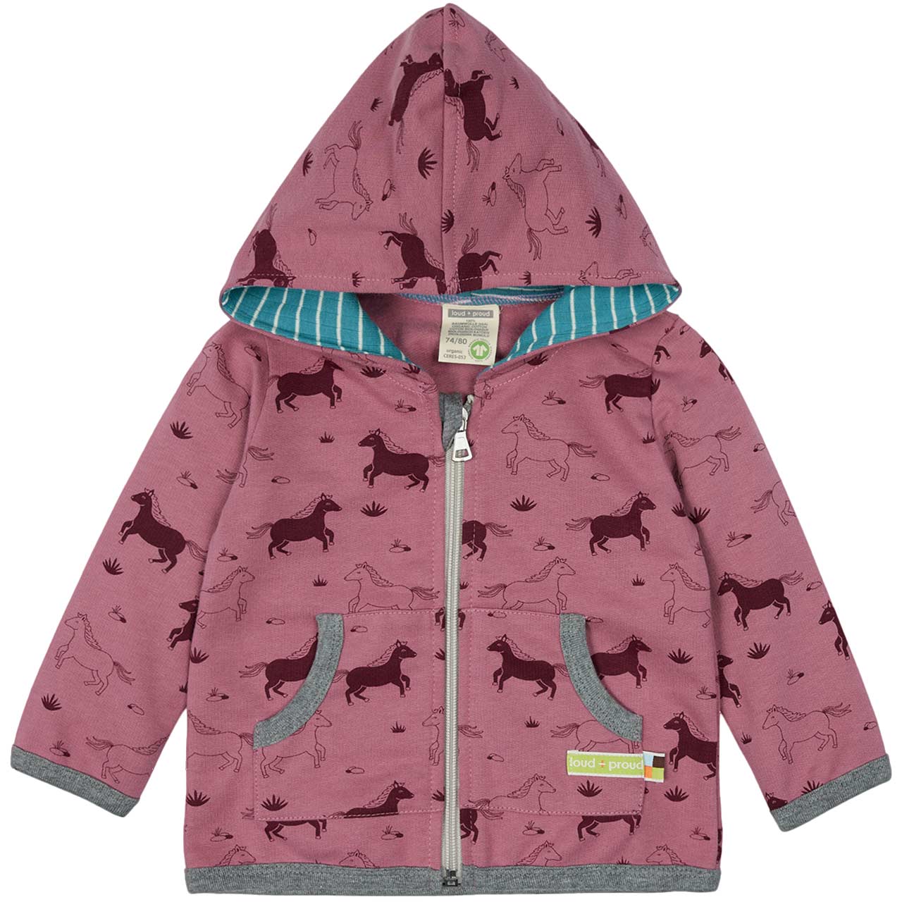 Kapuzen Sweatjacke Pferd pink