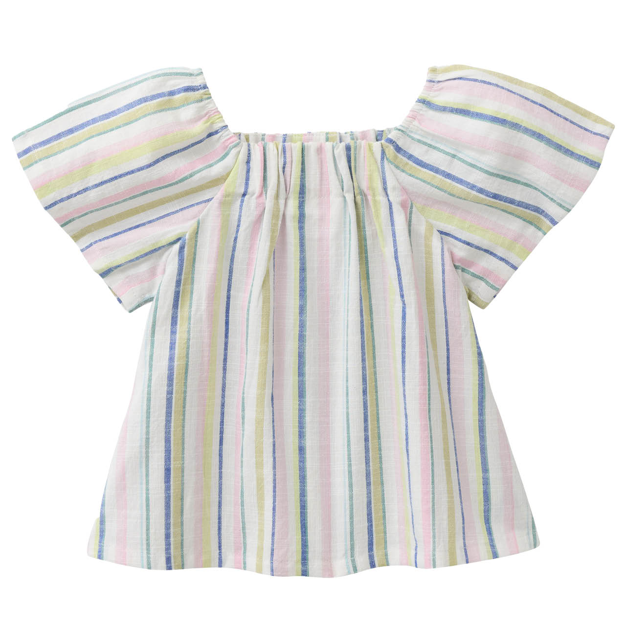 Gewebte kurzarm Bluse gestreift