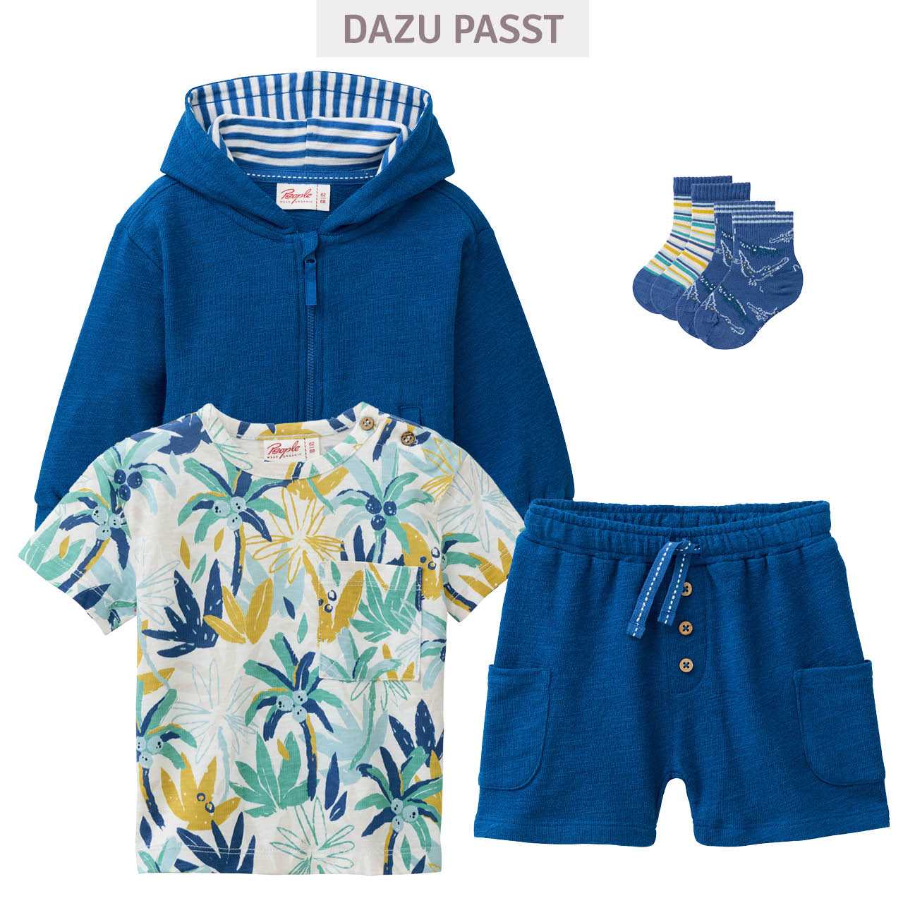 Weiche Kapuzen Sweatjacke royalblau