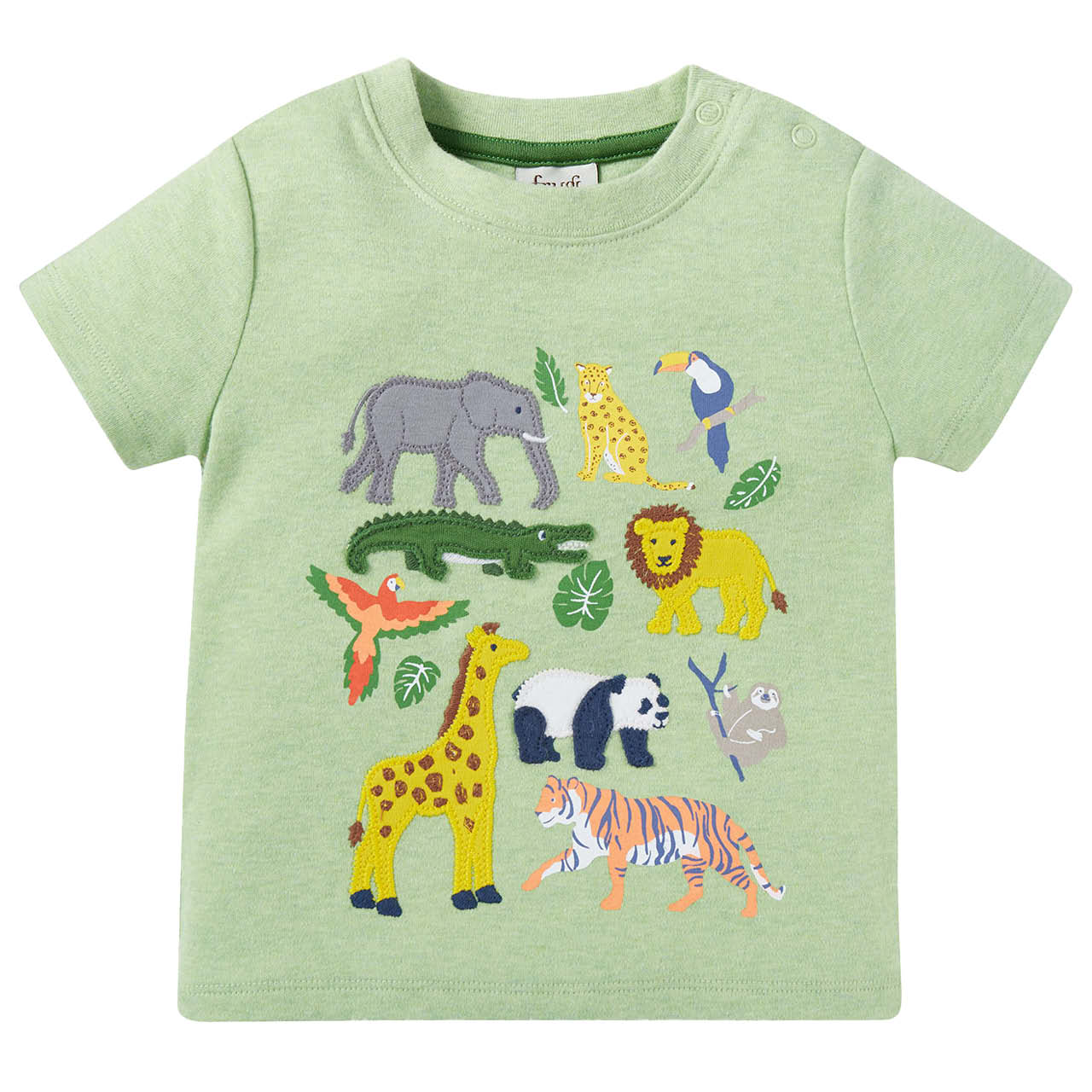 T-Shirt Safari-Tiere Aufnäher grün