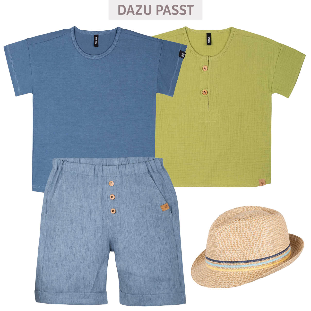 Leichte Leinen Shorts hellblau