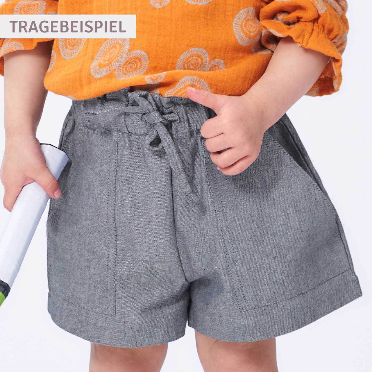 Strukturierte Shorts blaugrau gestreift