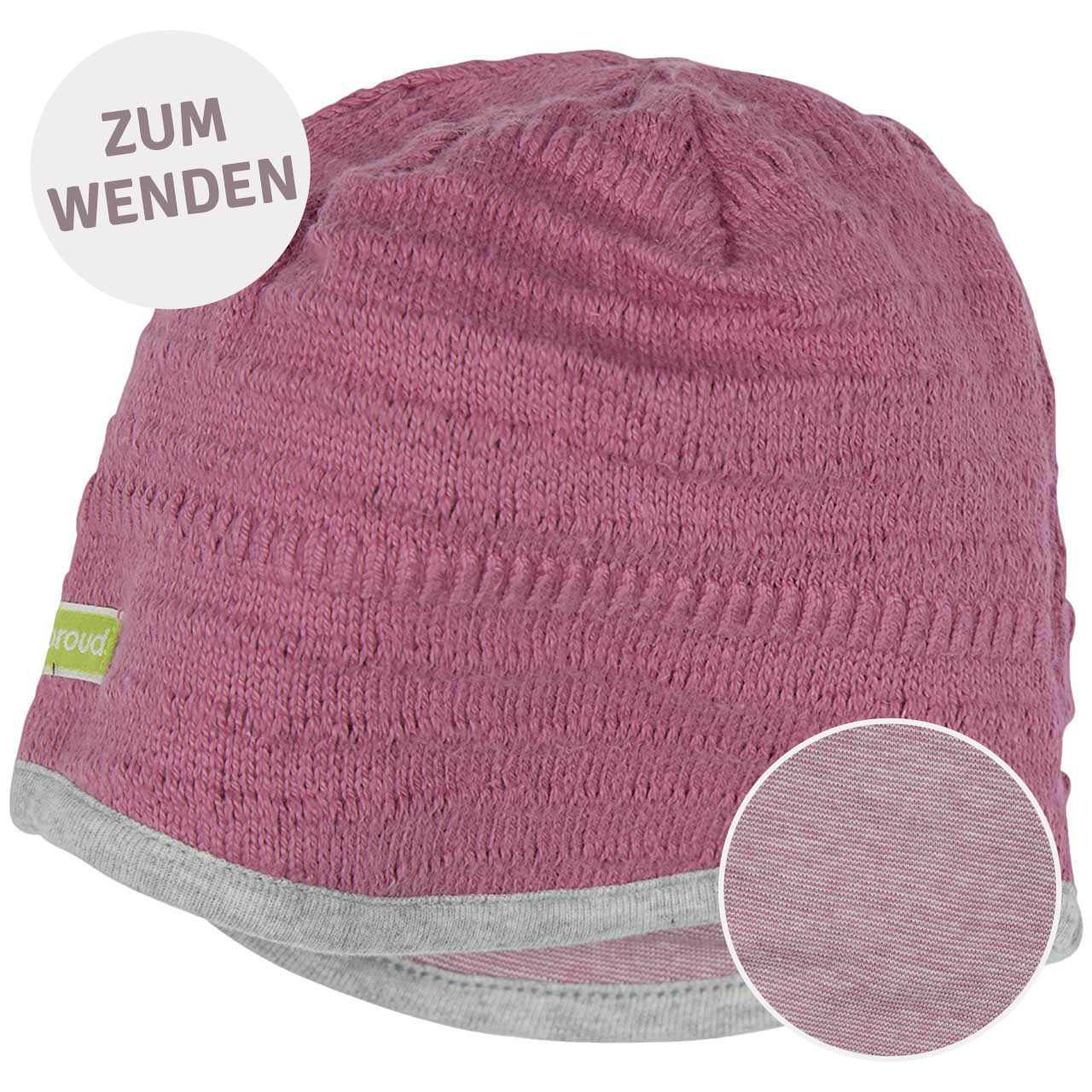 Weiche Wendemütze Strick pink