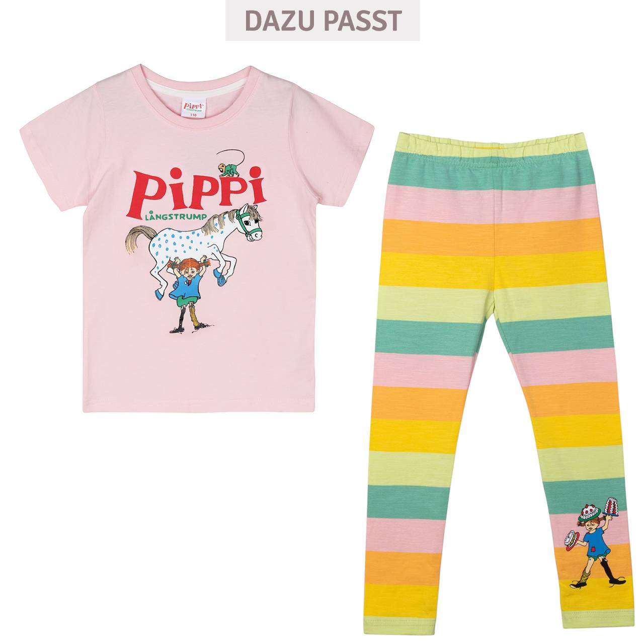 Leggings elastisch Regenbogen Pippi Langstrumpf