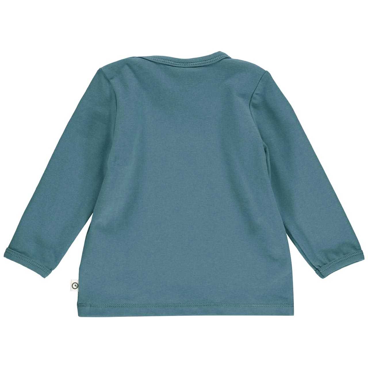Dehnbares Basic Langarmshirt rauchblau