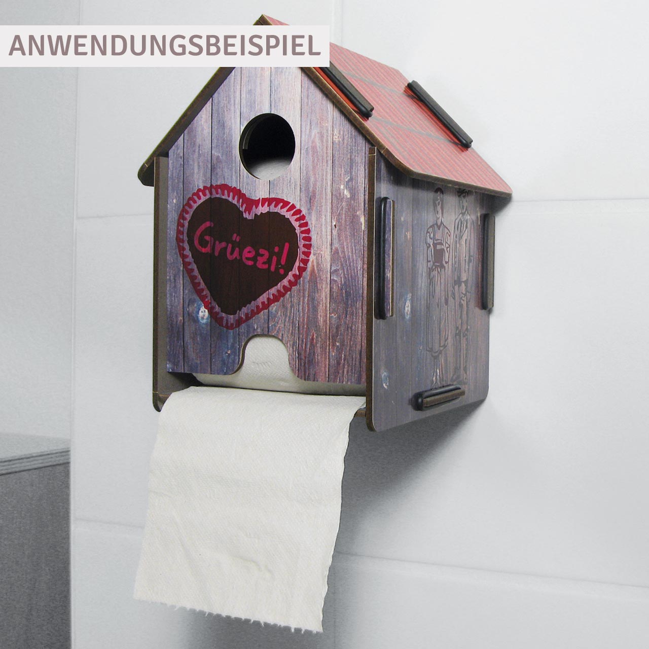 Toilettenpapierhaus Bootshaus – Klopapierhalter aus Holz