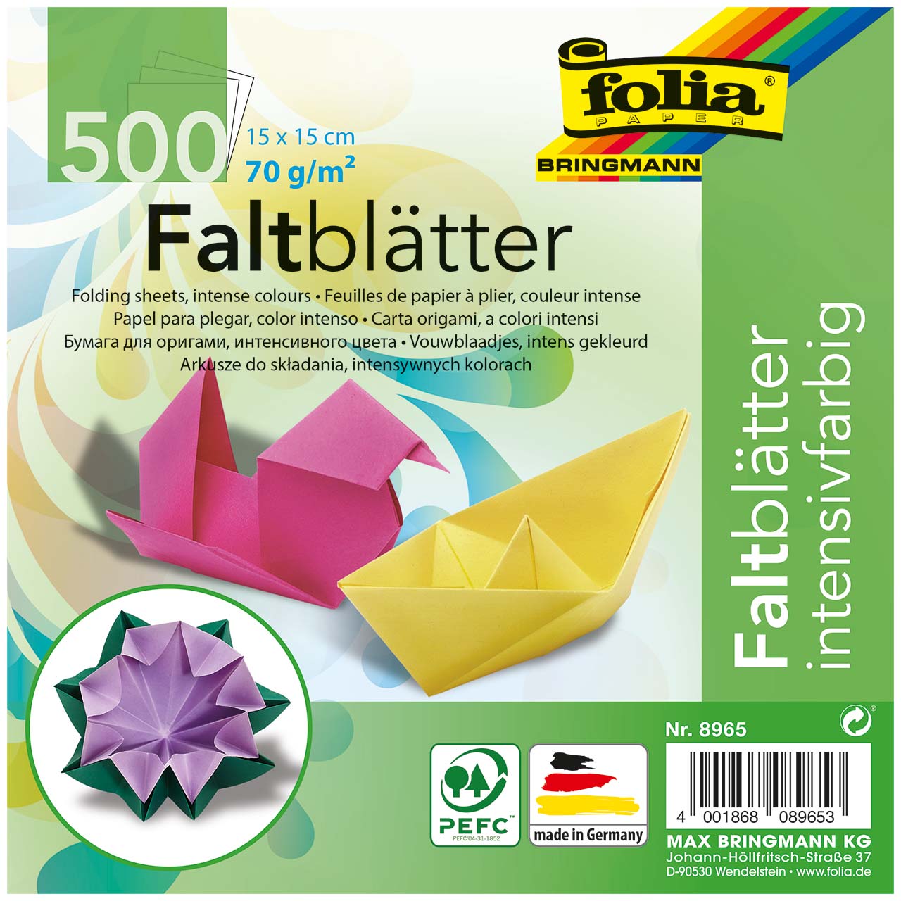 Faltblätter für Origami 15x15 cm 500 Blatt