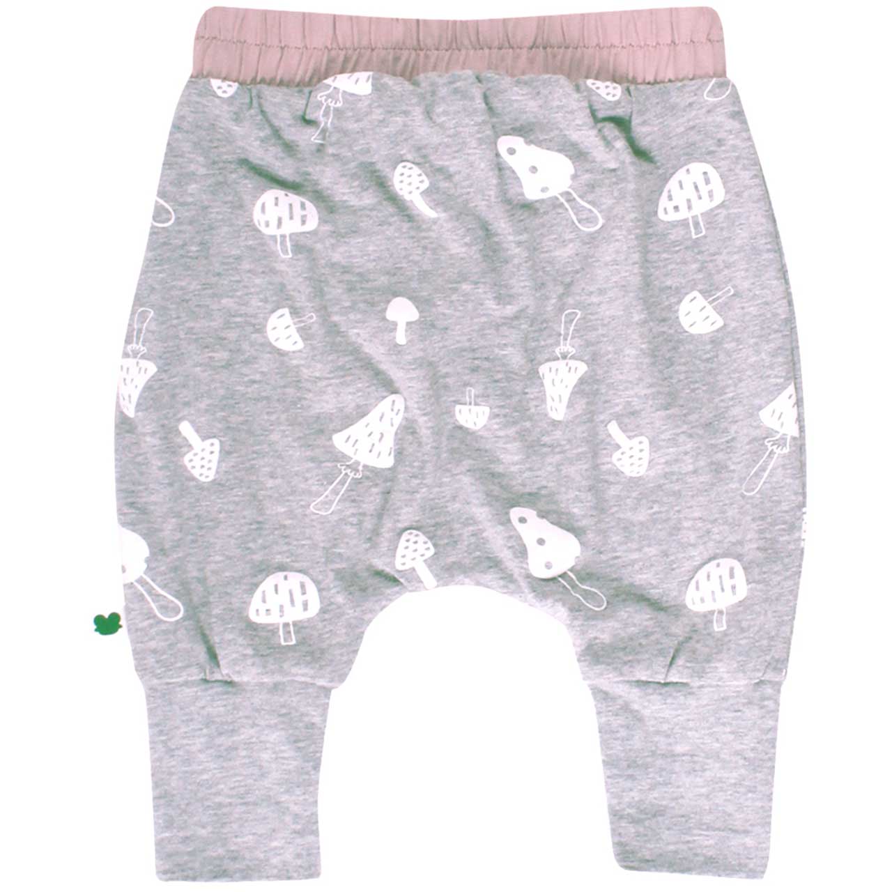 Baggy Krabbelhose Pilze in hellgrau melange