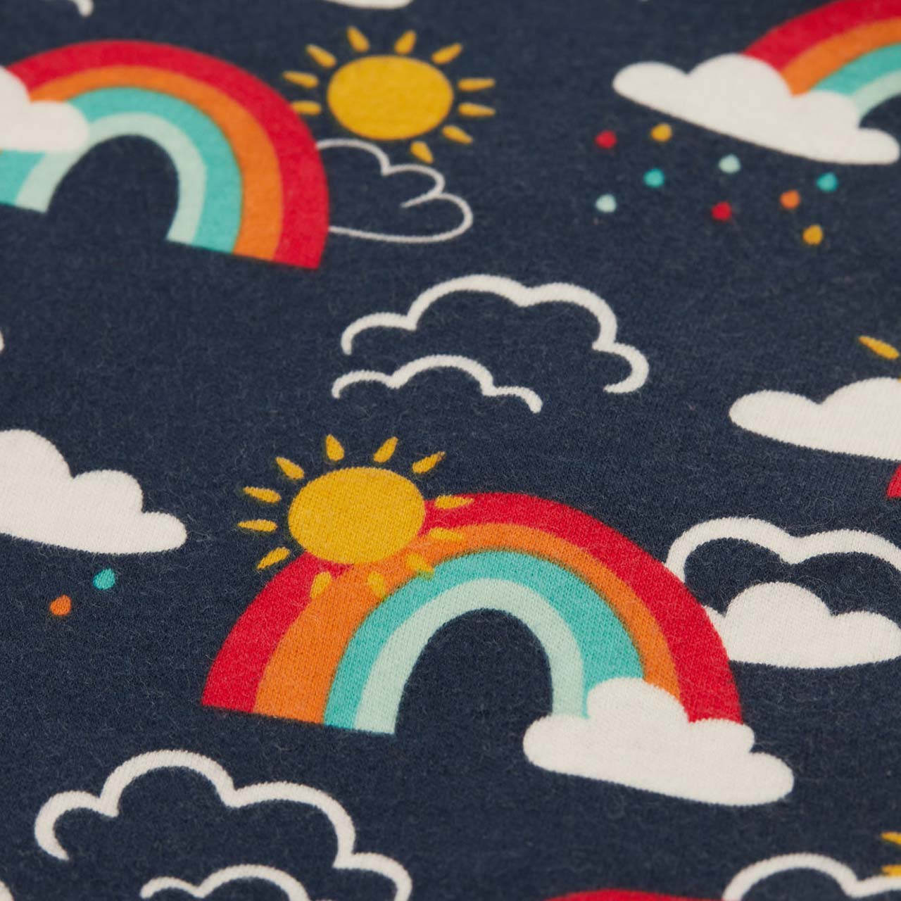 Schlafanzug Regenbogen Wolken Design indigo