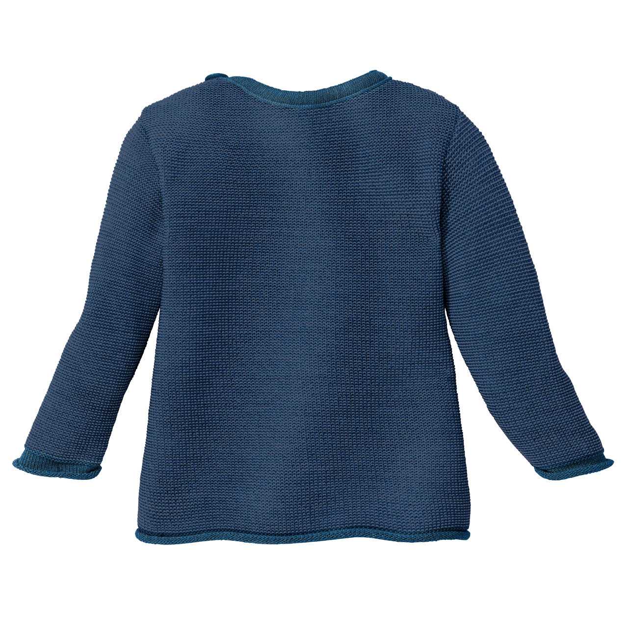 Pullover Baby Schurwolle taubenblau-indigo meliert