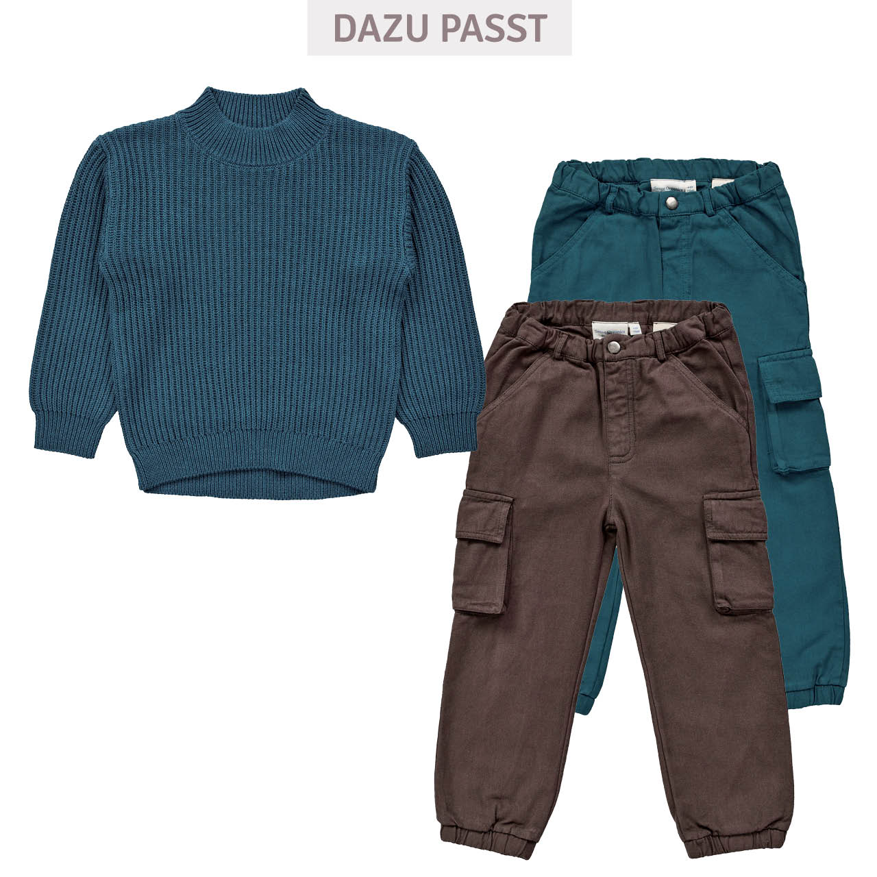 Kuscheliger Strick Pullover petrol melange