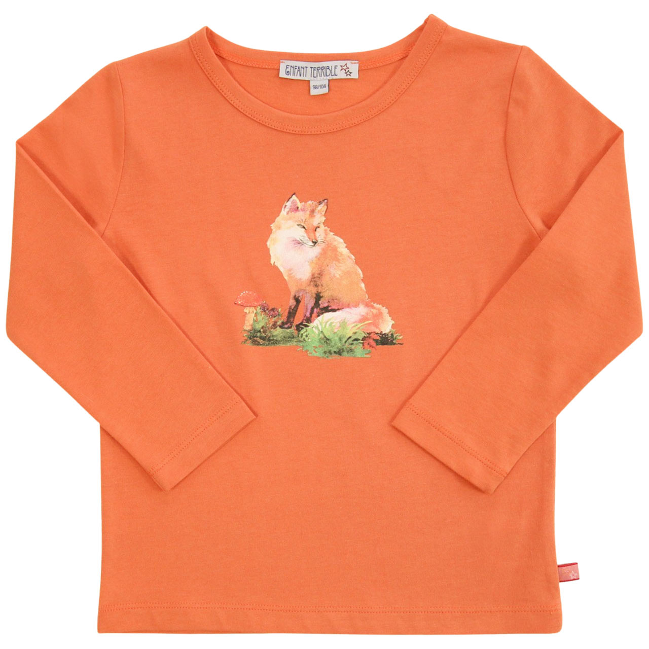 Langarmshirt Fuchs-Druck orange