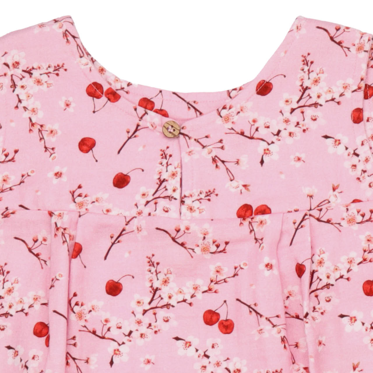 Musselin Bluse kurzarm Blumen rosa