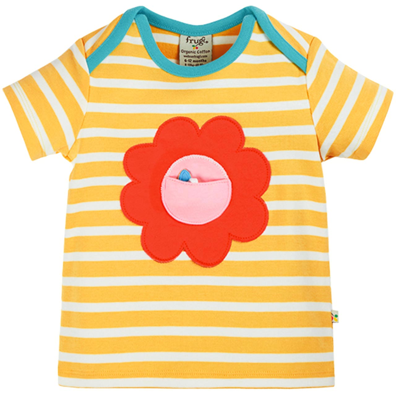 Streifen T-Shirt kurzarm Blume