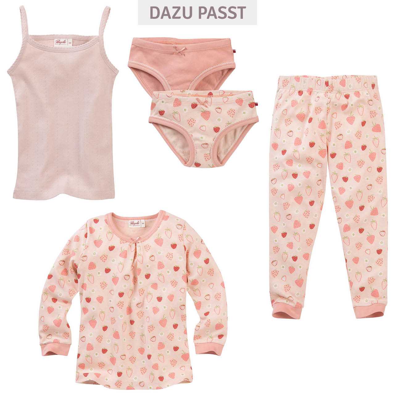 Doppelpack Slips Erdbeeren + rosa uni