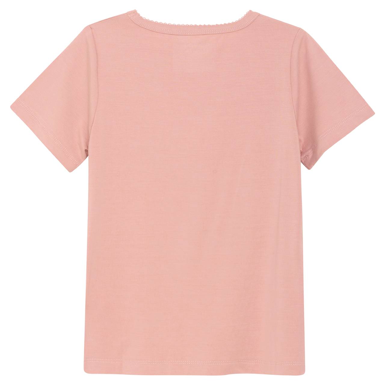 Leichtes Shirt kurzarm uni rosa aus super weicher Bambus-Viskose