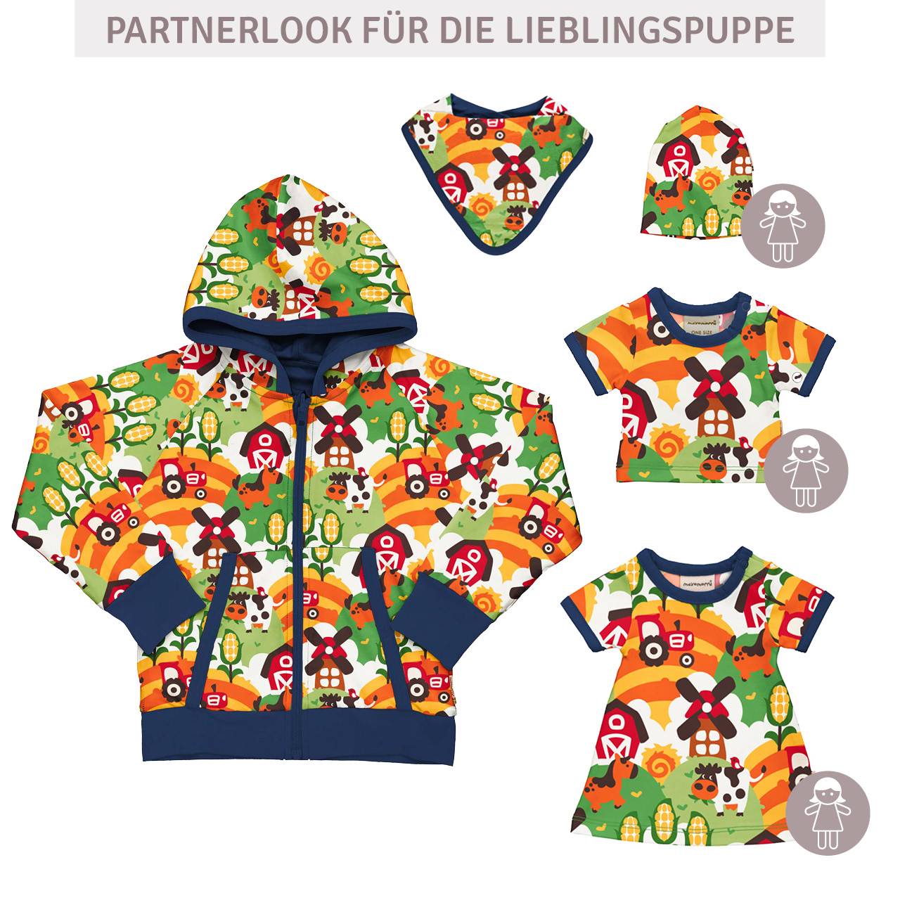 Puppenkleidung Kleidchen Farm grün