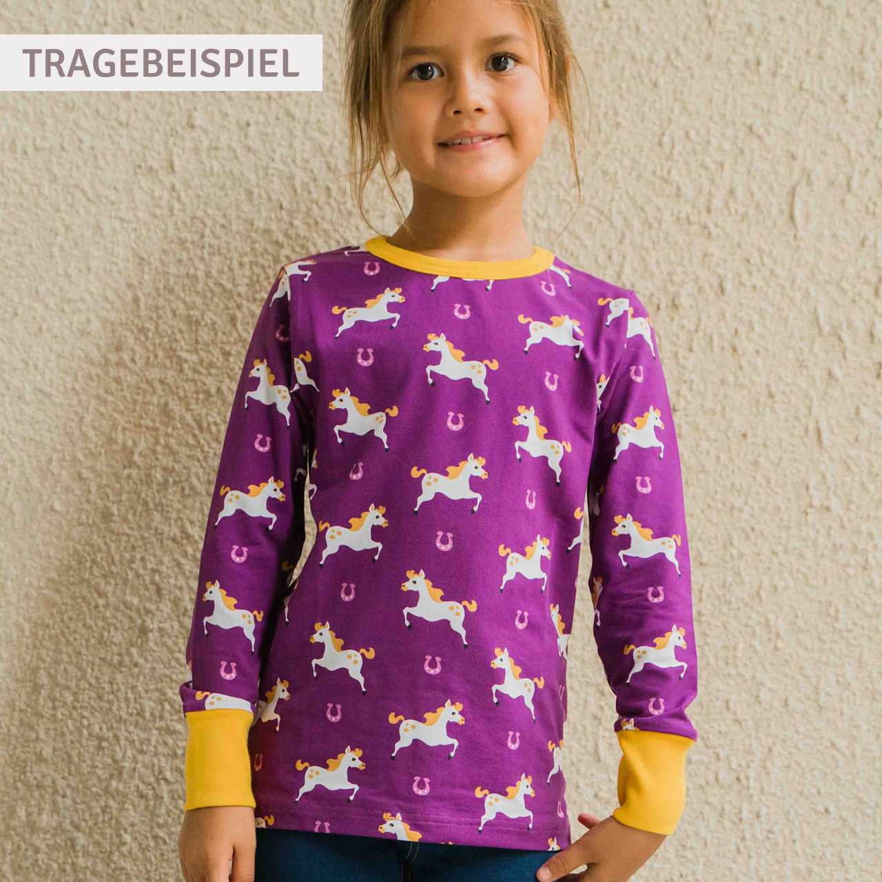 Weiches Langarmshirt Katzen lila