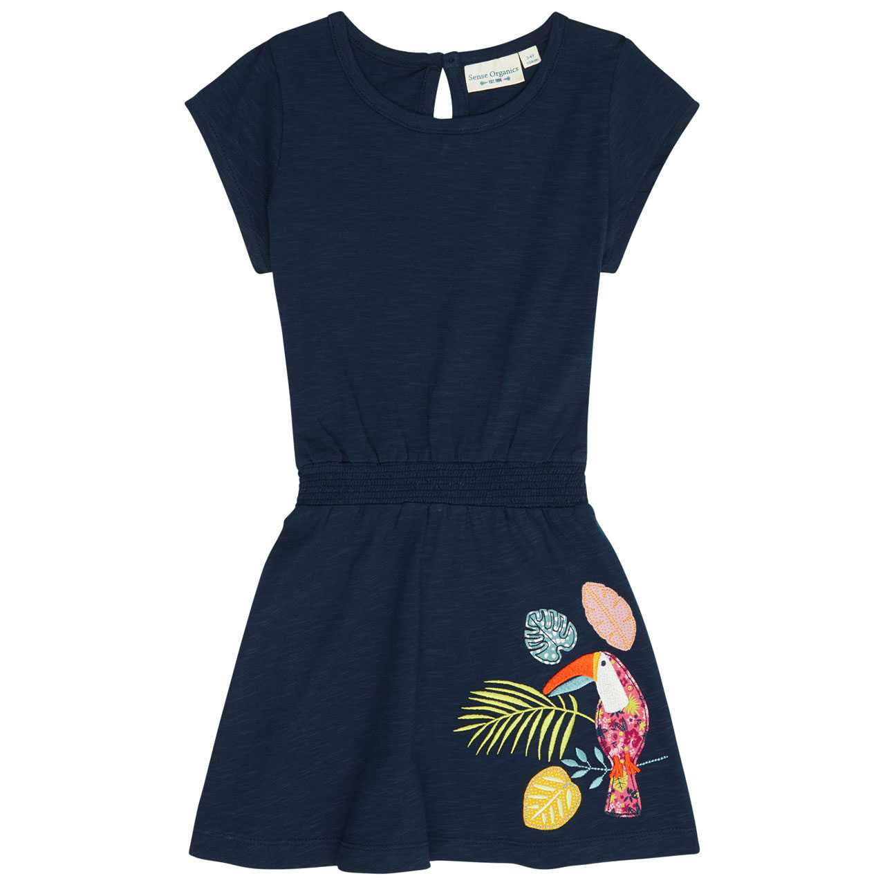 Leichtes Sommer Kleid Vogel navy