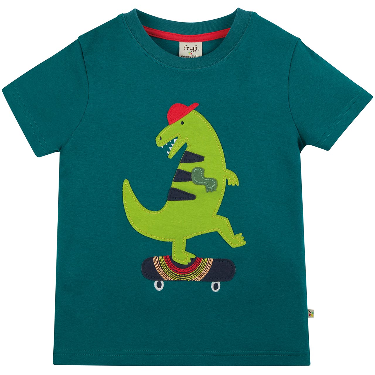 T-Shirt Dino Aufnäher petrol