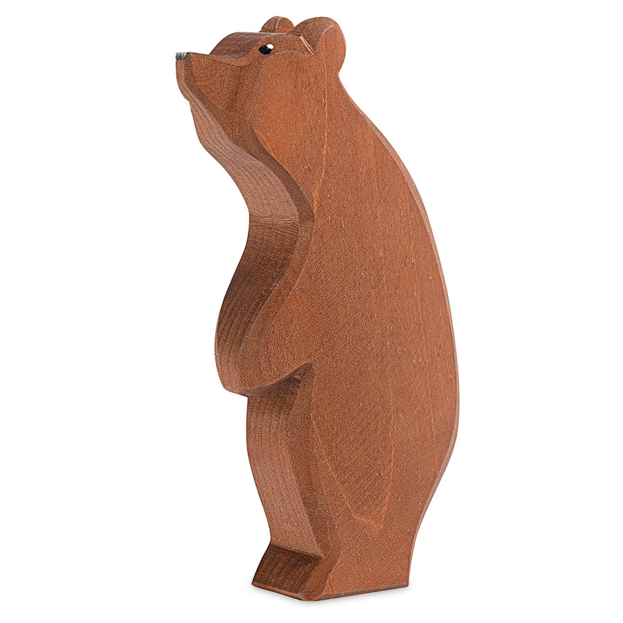 Grosser stehender Bär Holzfigur 15,5 cm hoch