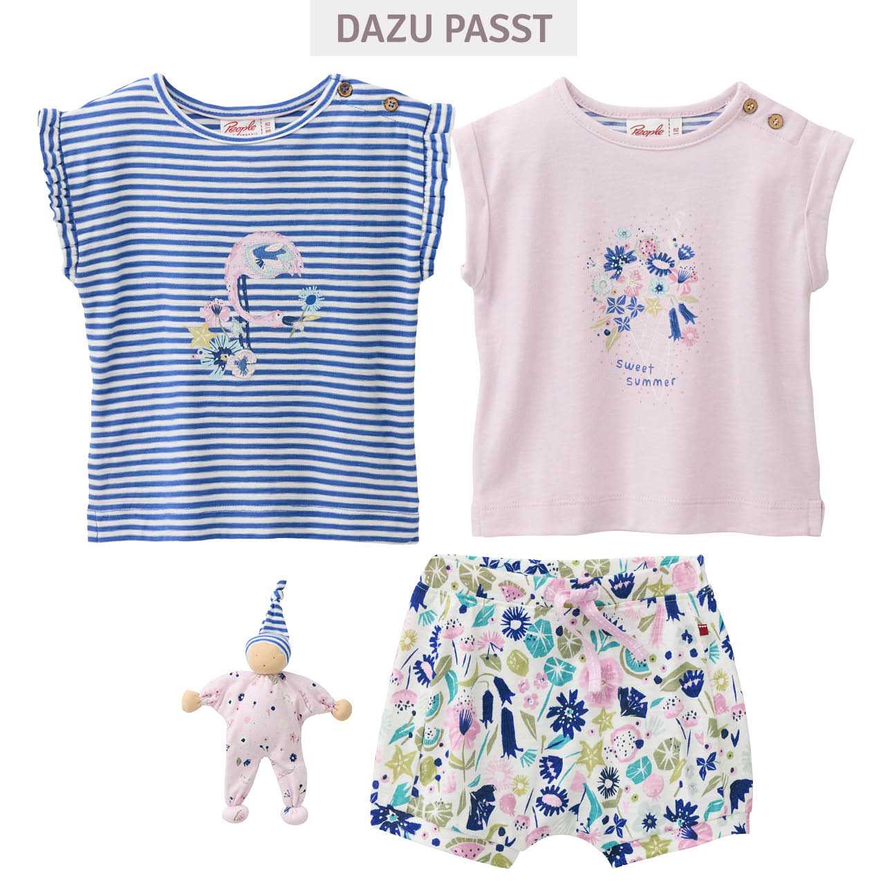 Leichte Shorts tropische Blüten bunt